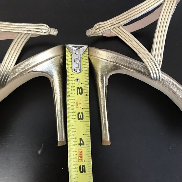 Rachel Zoe Isabella Metalic Gold Leather Stiletto High Heeled Sandals Women’s 8 - Picture 10 of 16